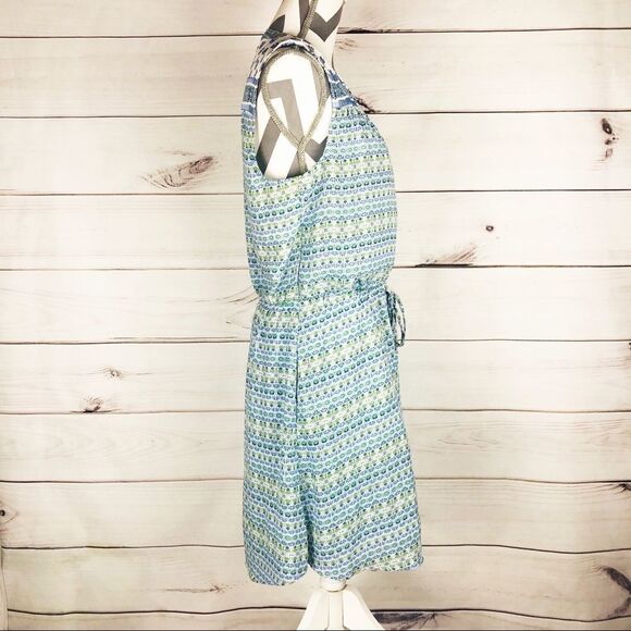 GAP Womens Small Sleeveless Blue Floral Shirtdress - Picture 3 of 8